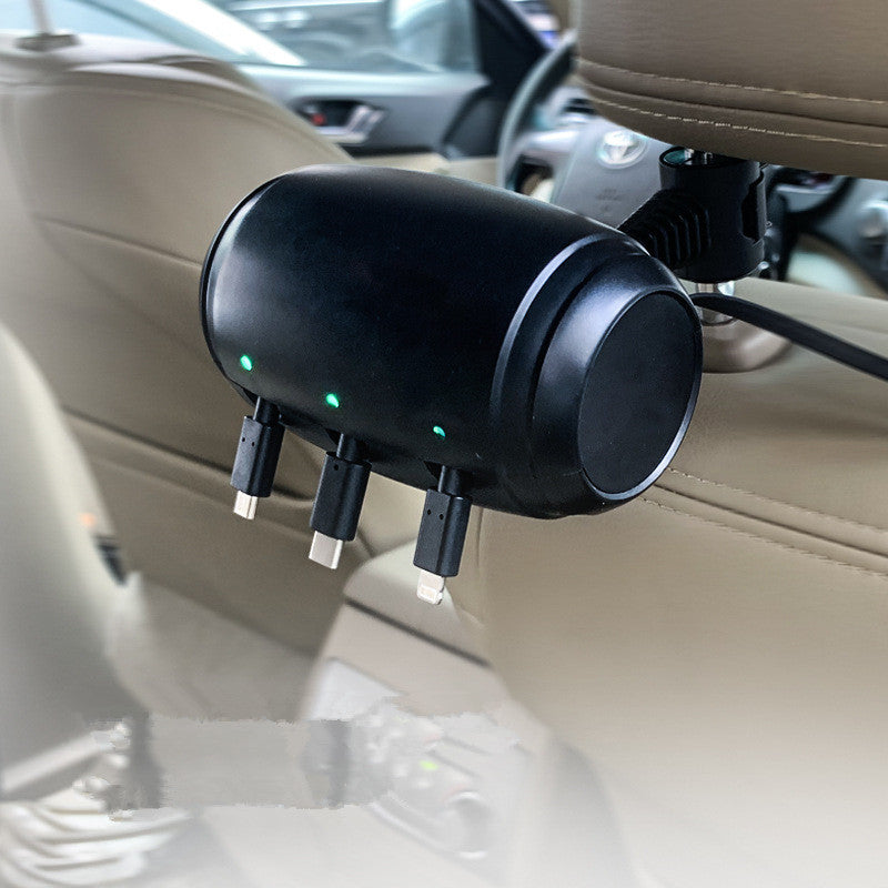 Car dashboard with a multi-port USB car charger attached